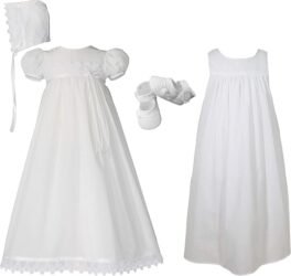 Alternative view of 100% Cotton Handmade Christening Special Occasion Dress for Baby Girl with Italian Lace